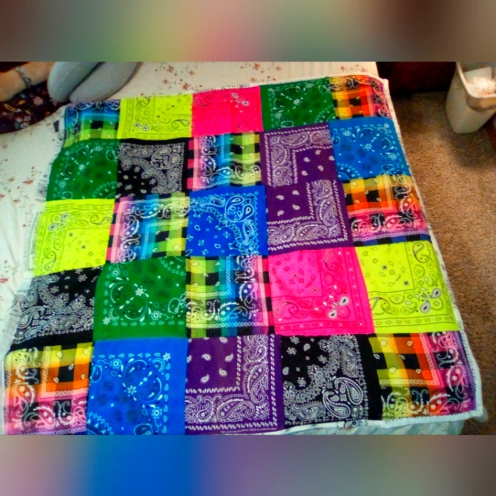 HandMade Bandana Quilt Throw